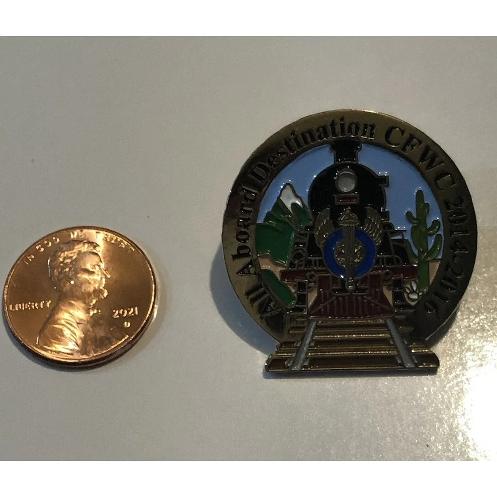 CFWC Pin Railroad Train California Federation of‎ Women's Clubs 2014-2016 Enamel